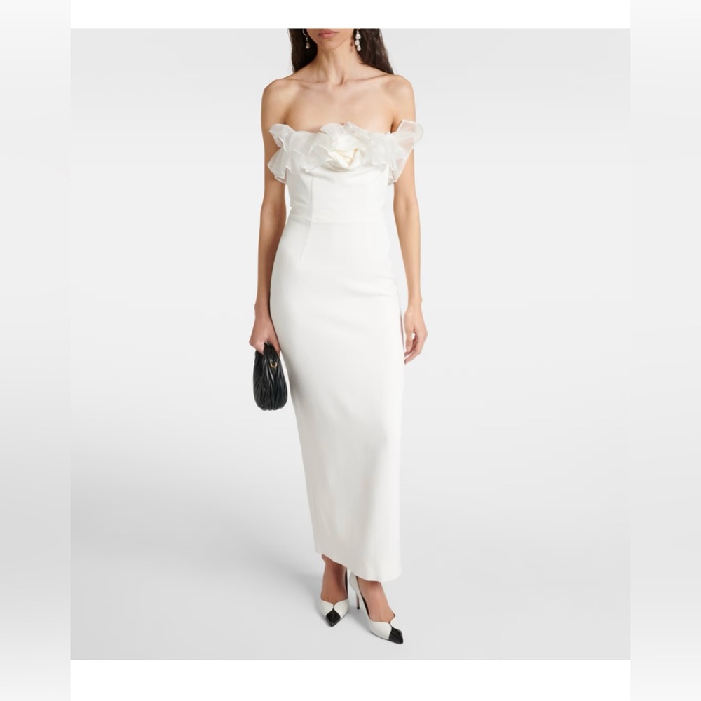 ALESSANDRA RICH
Organza-trimmed cady bustier gown - Bridal US 8